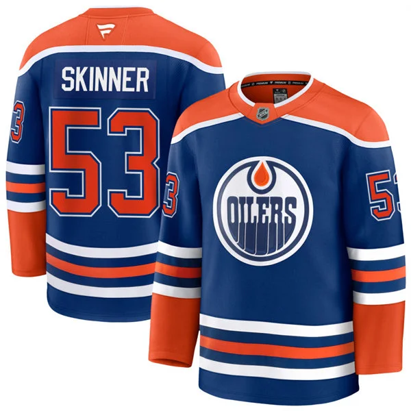 Men's Edmonton Oilers #53 Jeff Skinner Fanatics Home Royal Jersey